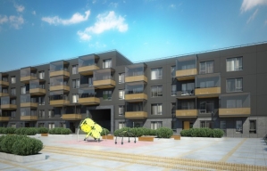 Apartment construction works in the residential project Skanstes Parks Apartment construction works in the residential project Skanstes Parks